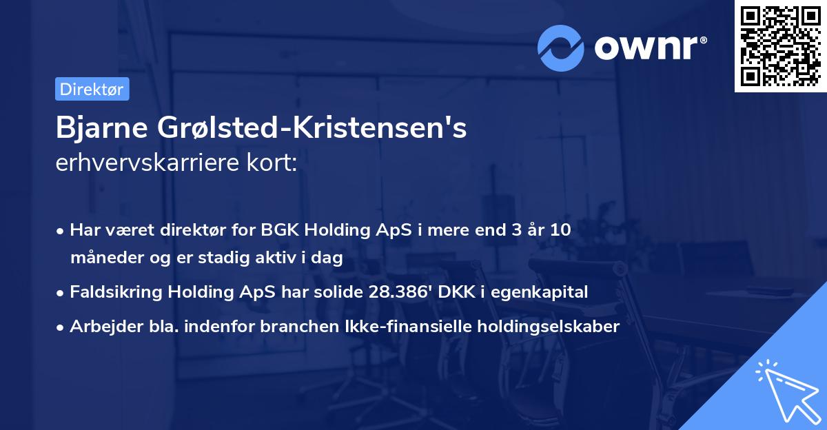 Bjarne Grølsted-Kristensen's erhvervskarriere kort