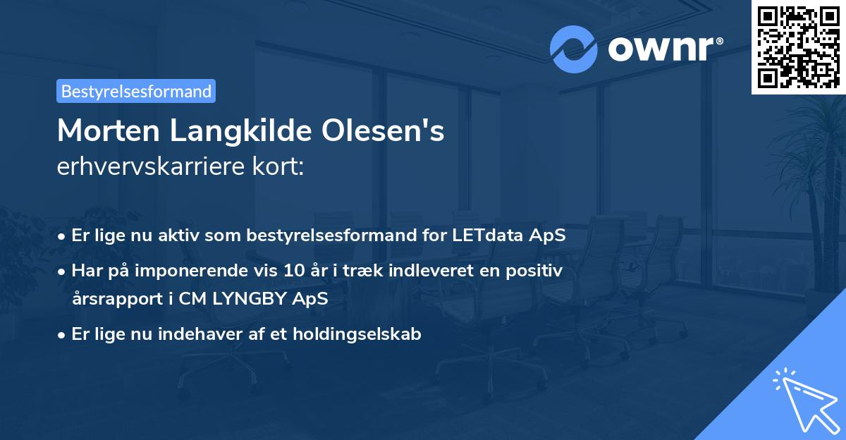 Morten Langkilde Olesen's erhvervskarriere kort