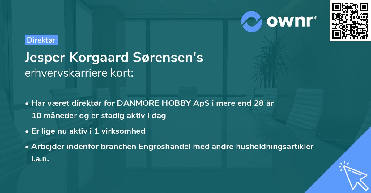 Jesper Korgaard Sørensen's erhvervskarriere kort