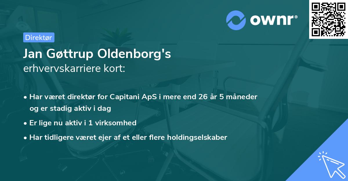 Jan Gøttrup Oldenborg's erhvervskarriere kort