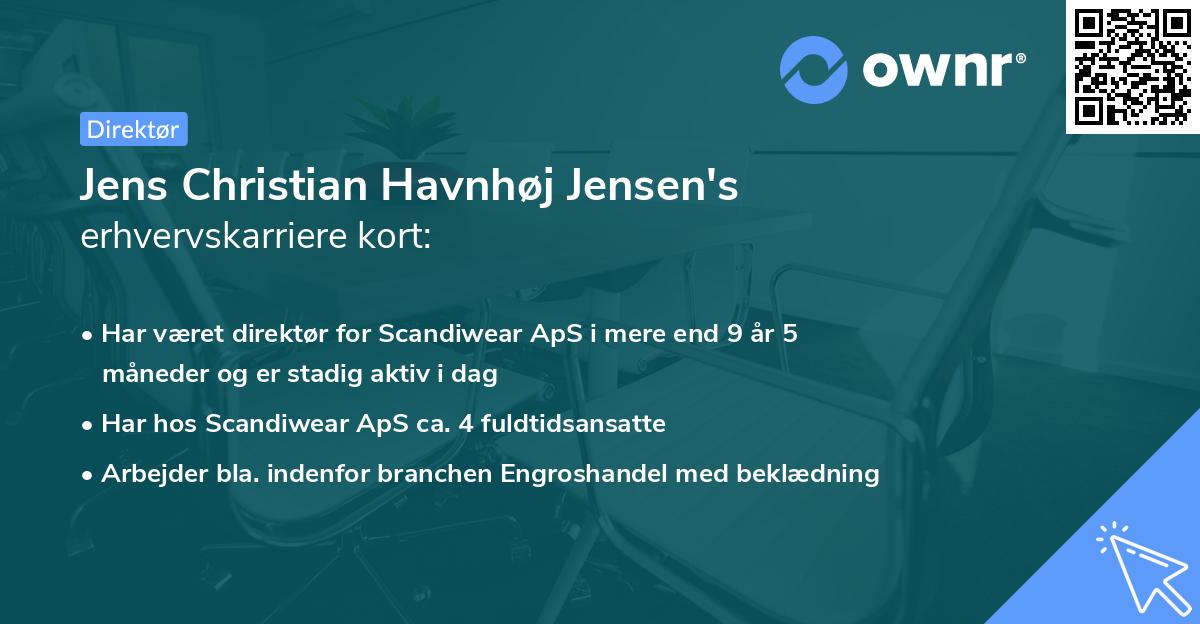 Jens Christian Havnhøj Jensen's erhvervskarriere kort