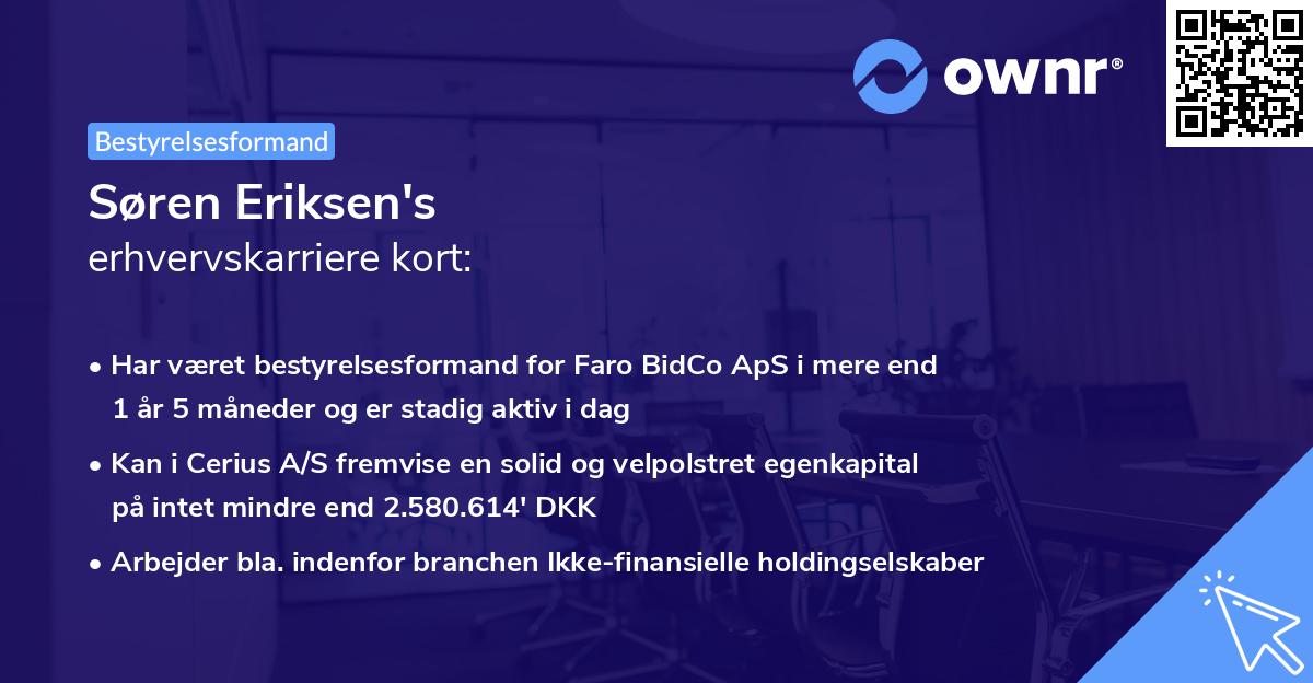 Søren Eriksen's erhvervskarriere kort