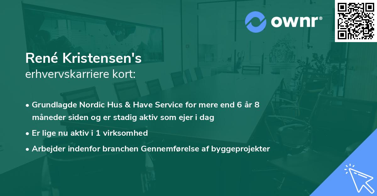 René Kristensen's erhvervskarriere kort
