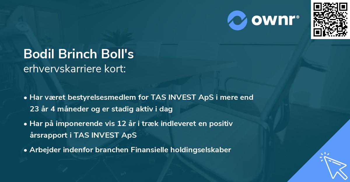 Bodil Brinch Boll's erhvervskarriere kort