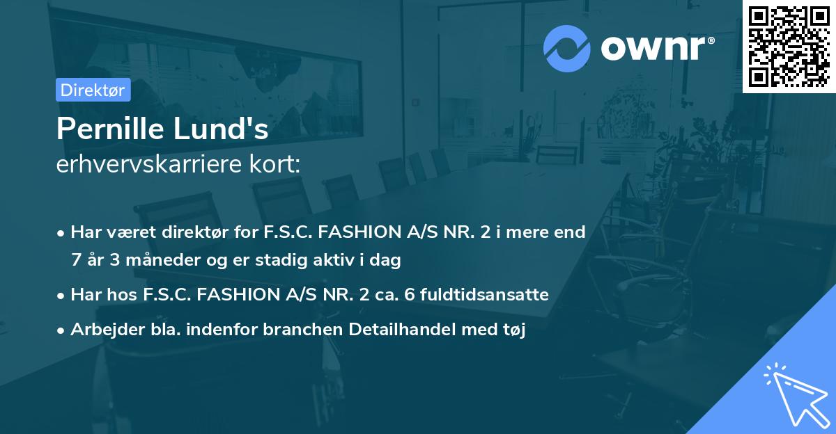 Pernille Lund's erhvervskarriere kort