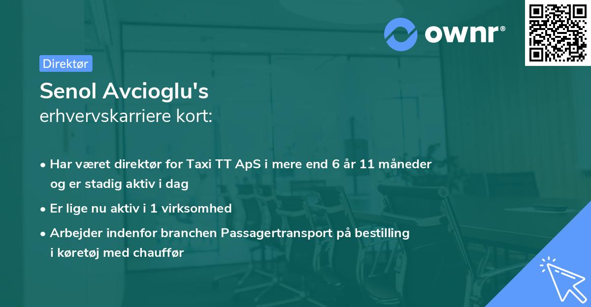 Senol Avcioglu's erhvervskarriere kort