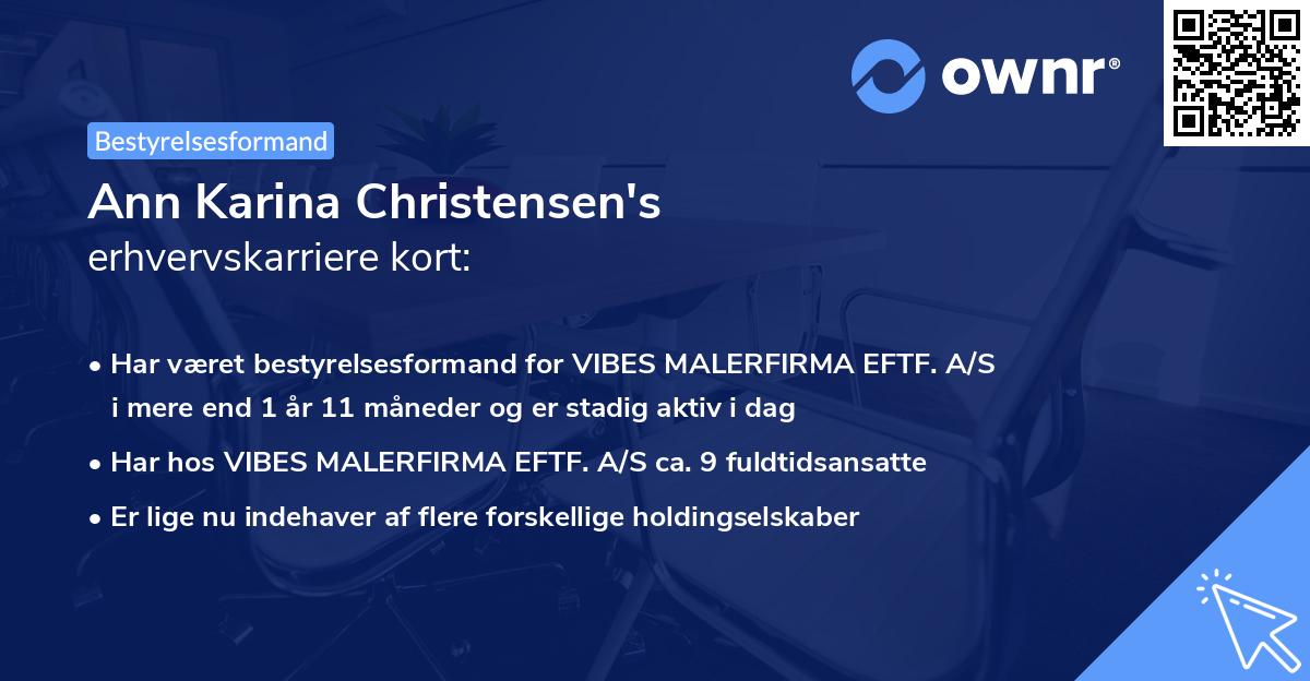 Ann Karina Christensen's erhvervskarriere kort