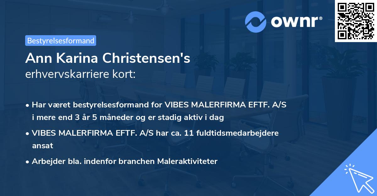 Ann Karina Christensen's erhvervskarriere kort