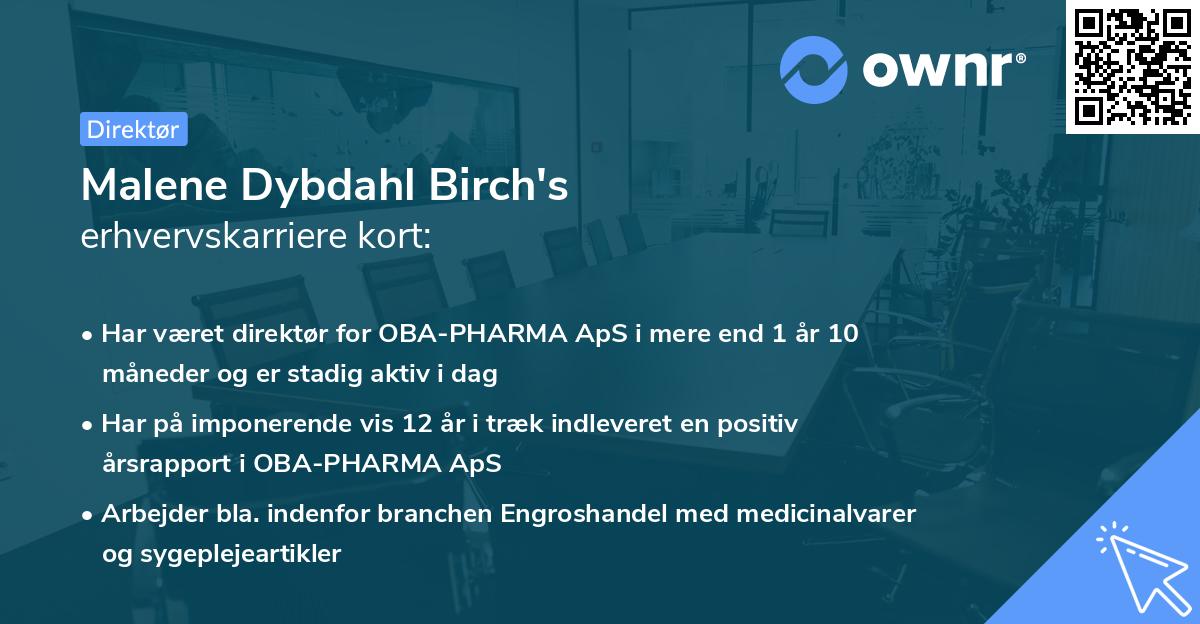 Malene Dybdahl Birch's erhvervskarriere kort