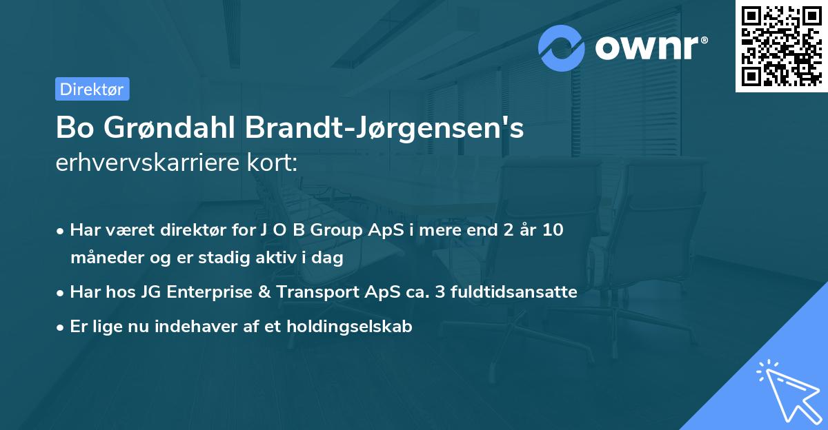 Bo Grøndahl Brandt-Jørgensen's erhvervskarriere kort