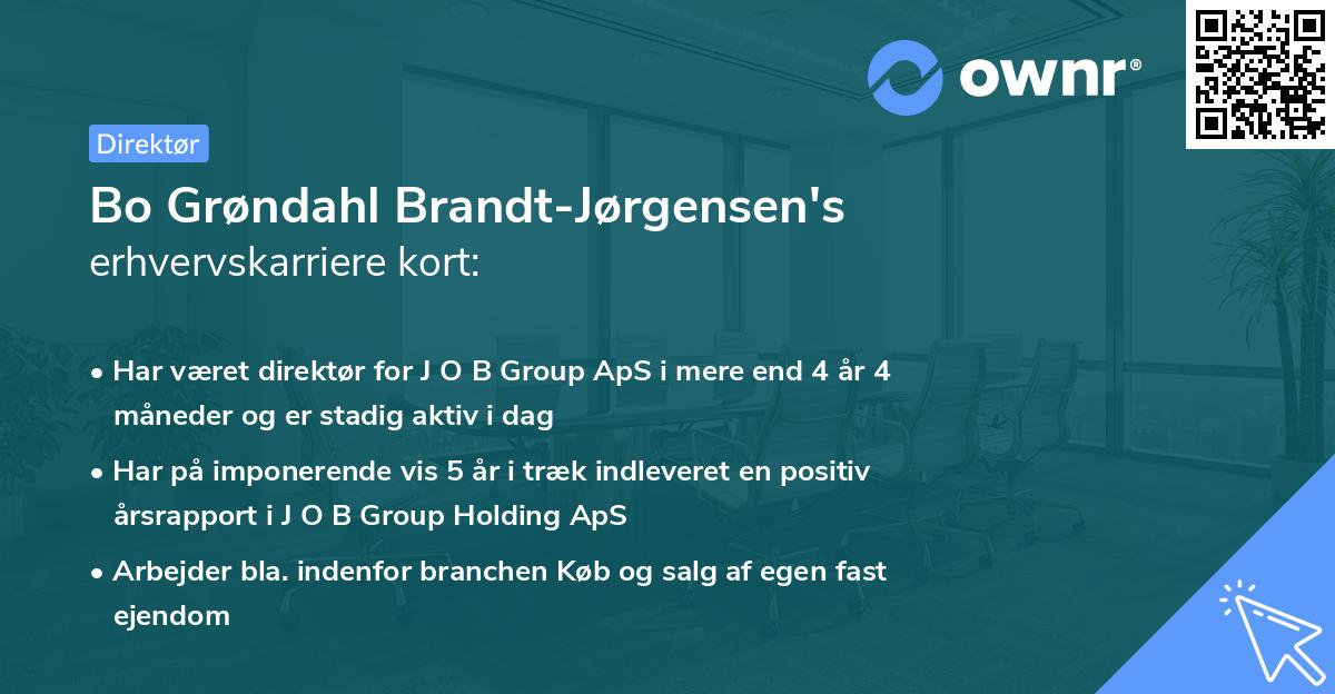 Bo Grøndahl Brandt-Jørgensen's erhvervskarriere kort