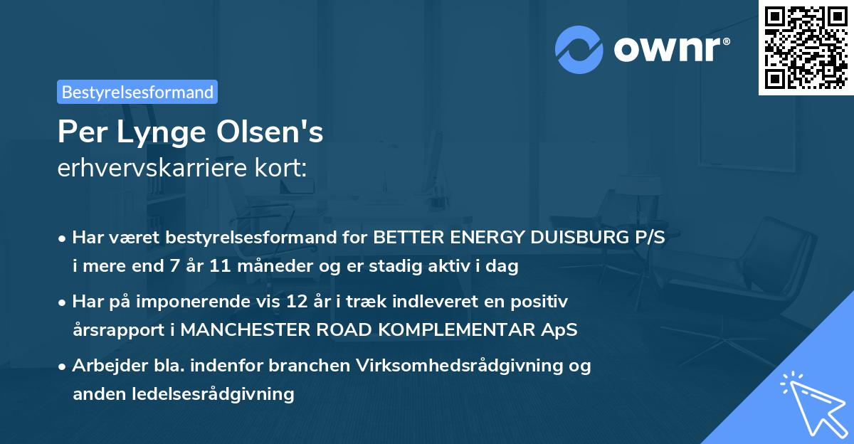 Per Lynge Olsen's erhvervskarriere kort