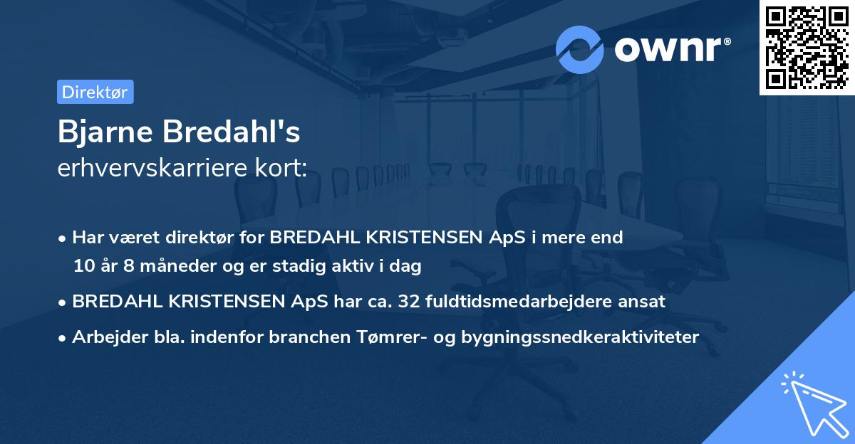 Bjarne Bredahl's erhvervskarriere kort