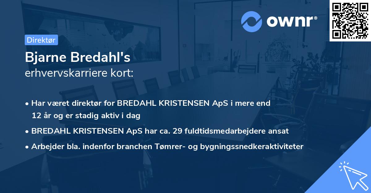 Bjarne Bredahl's erhvervskarriere kort