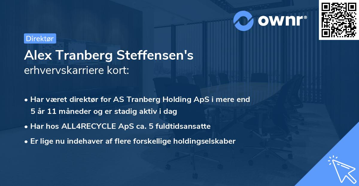 Alex Tranberg Steffensen's erhvervskarriere kort