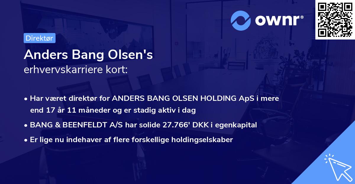 Anders Bang Olsen's erhvervskarriere kort