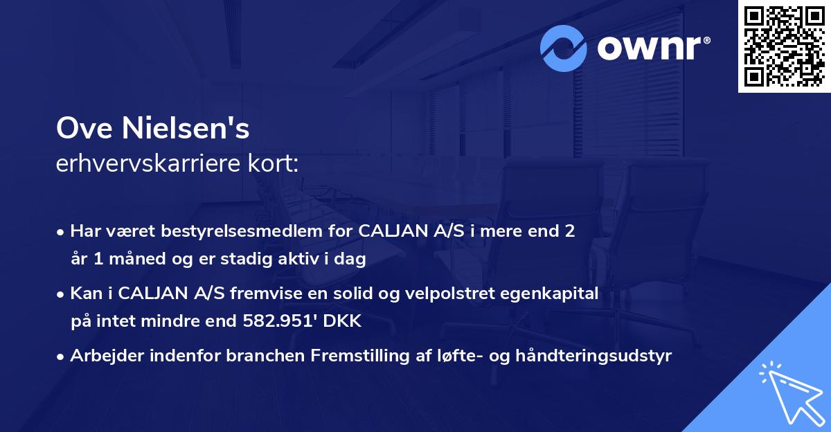Ove Nielsen's erhvervskarriere kort