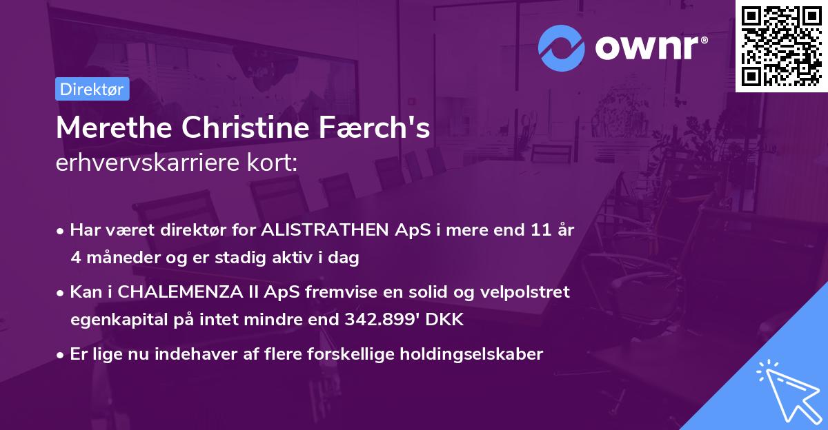 Merethe Christine Færch's erhvervskarriere kort