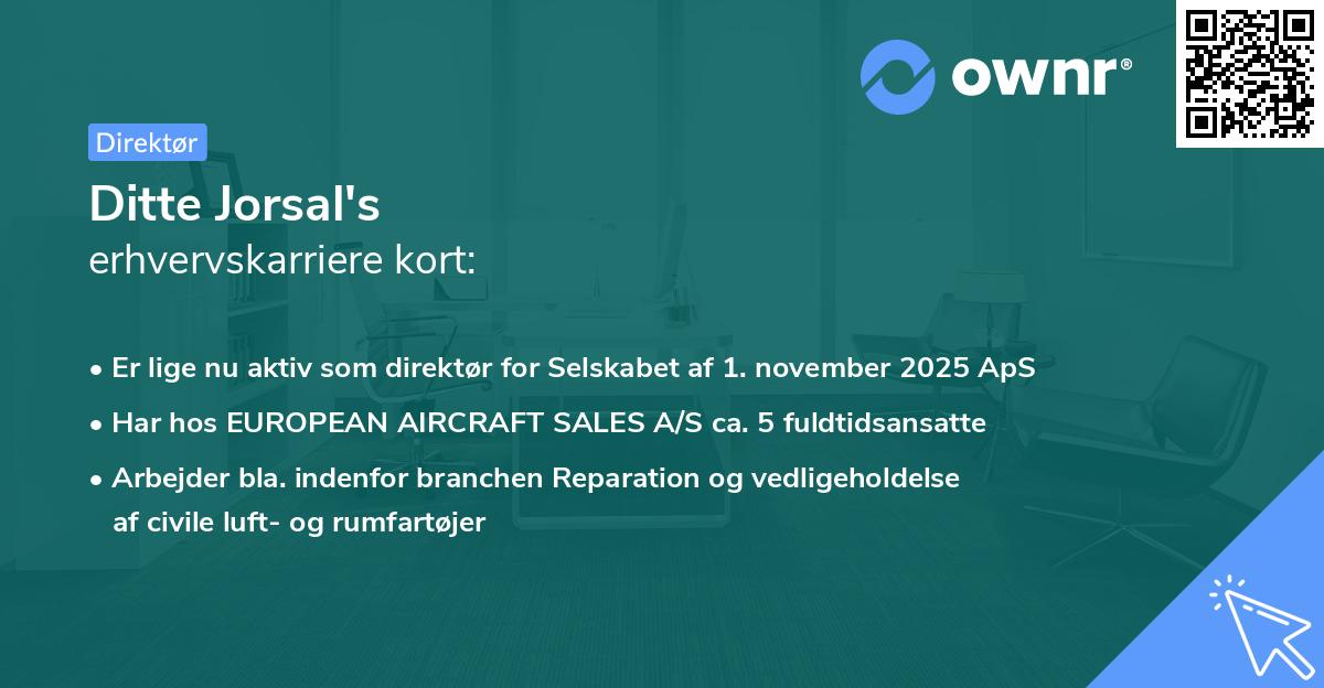 Ditte Jorsal's erhvervskarriere kort