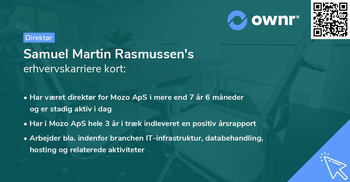 Samuel Martin Rasmussen's erhvervskarriere kort