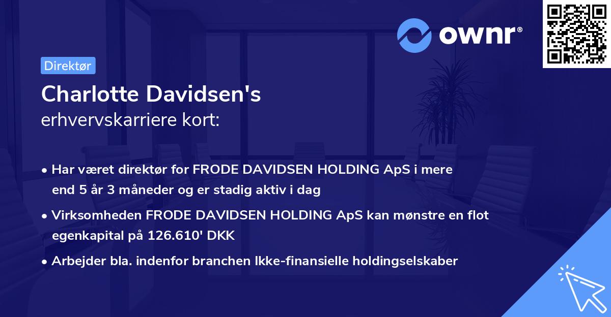 Charlotte Davidsen's erhvervskarriere kort