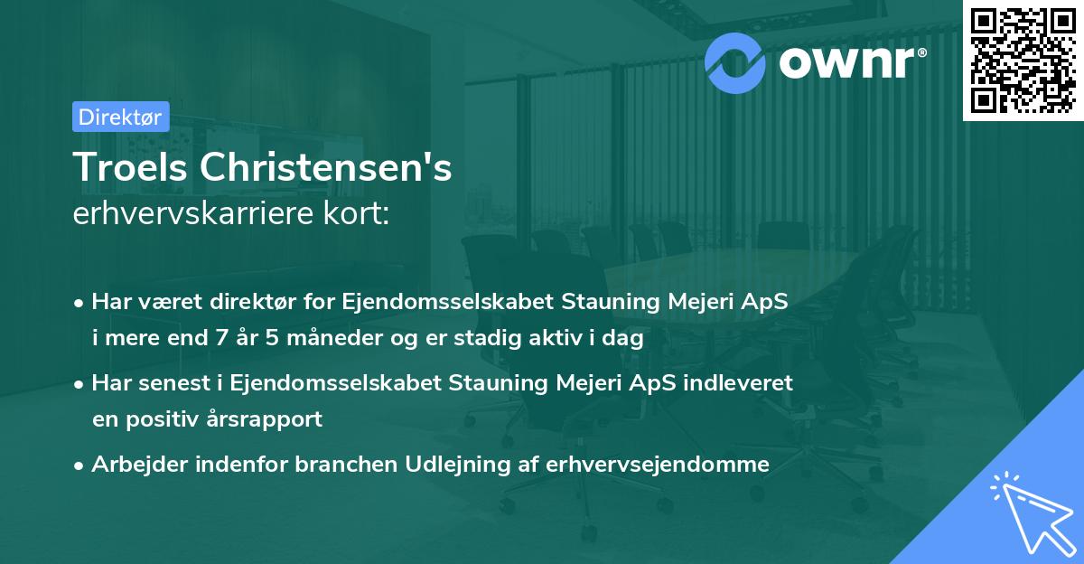 Troels Christensen's erhvervskarriere kort