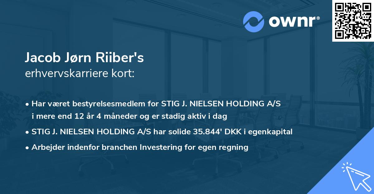 Jacob Jørn Riiber's erhvervskarriere kort