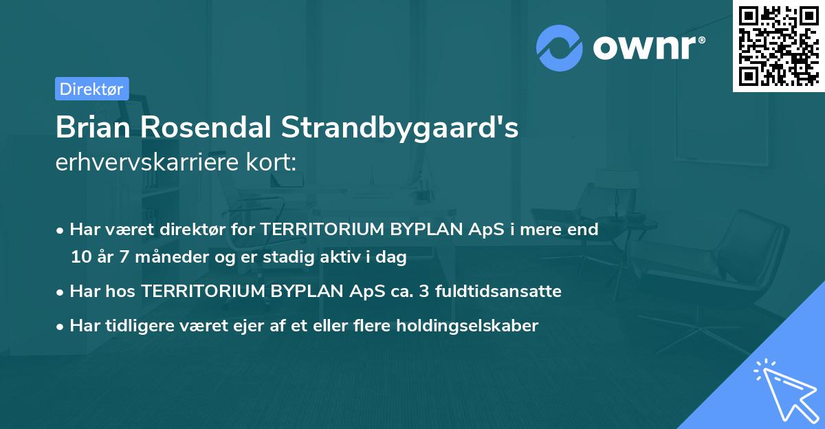 Brian Rosendal Strandbygaard's erhvervskarriere kort