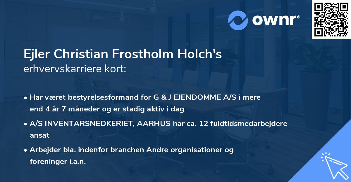 Ejler Christian Frostholm Holch's erhvervskarriere kort