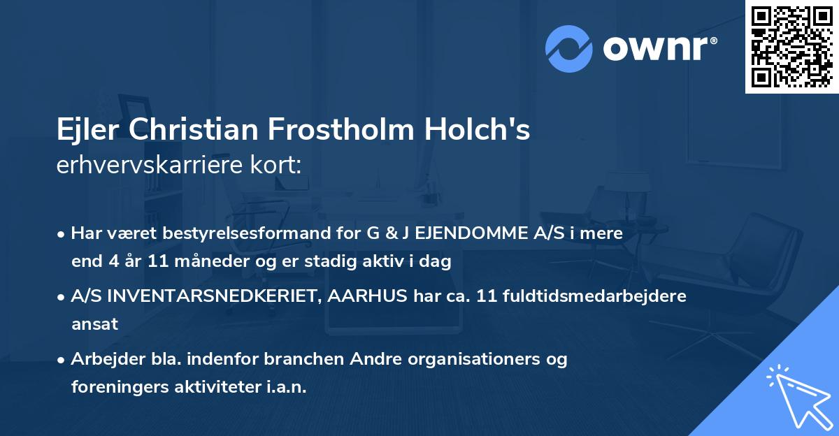 Ejler Christian Frostholm Holch's erhvervskarriere kort