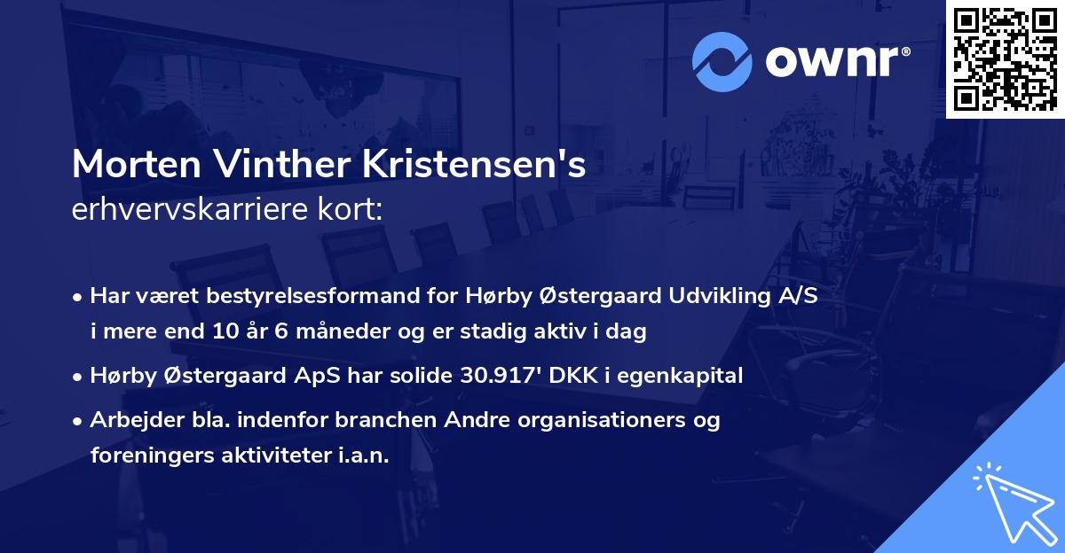 Morten Vinther Kristensen's erhvervskarriere kort