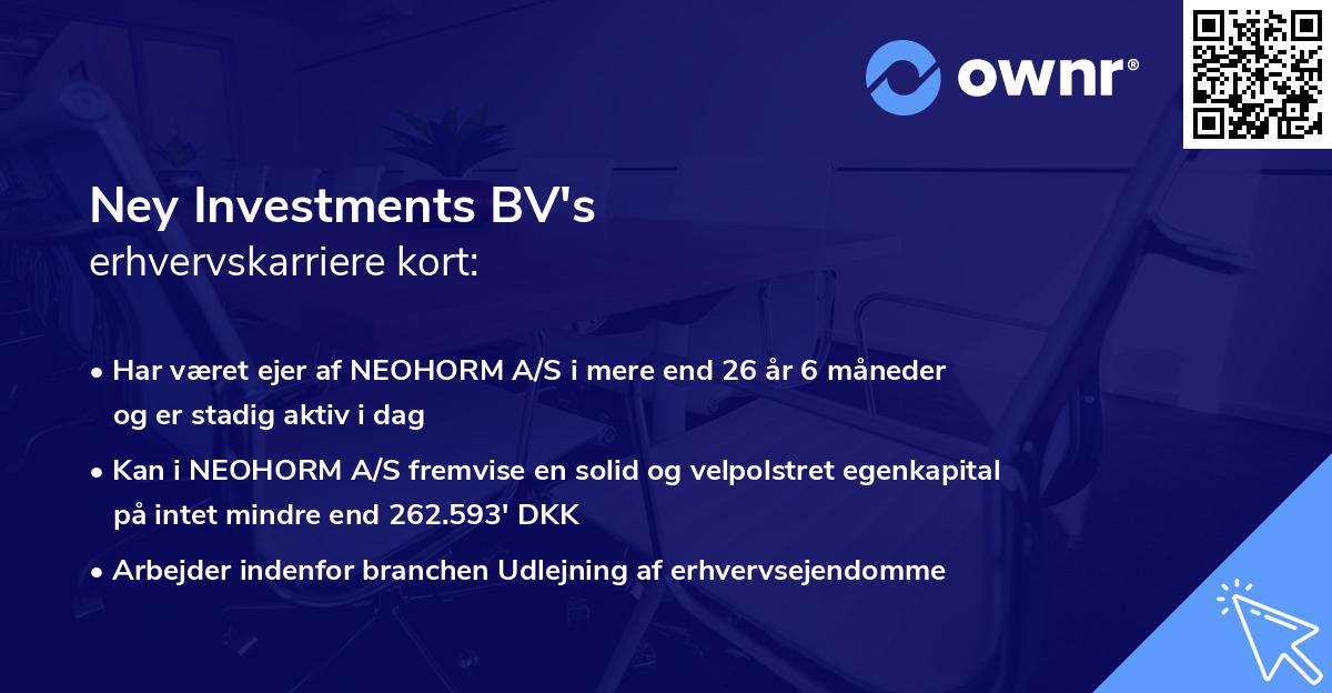 Ney Investments BV's erhvervskarriere kort