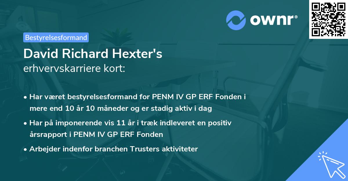 David Richard Hexter's erhvervskarriere kort