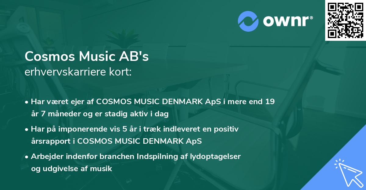 Cosmos Music AB's erhvervskarriere kort