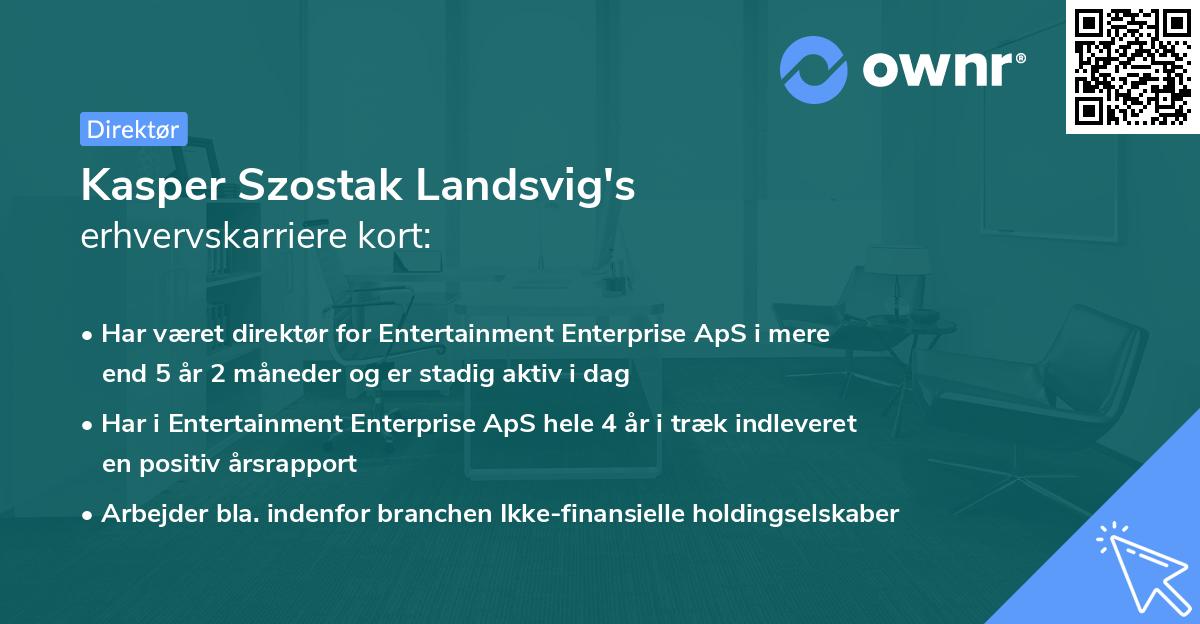 Kasper Szostak Landsvig's erhvervskarriere kort