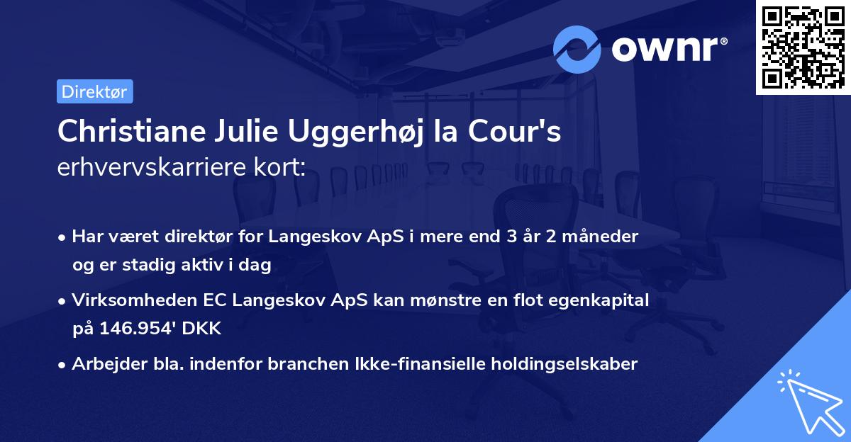 Christiane Julie Uggerhøj la Cour's erhvervskarriere kort
