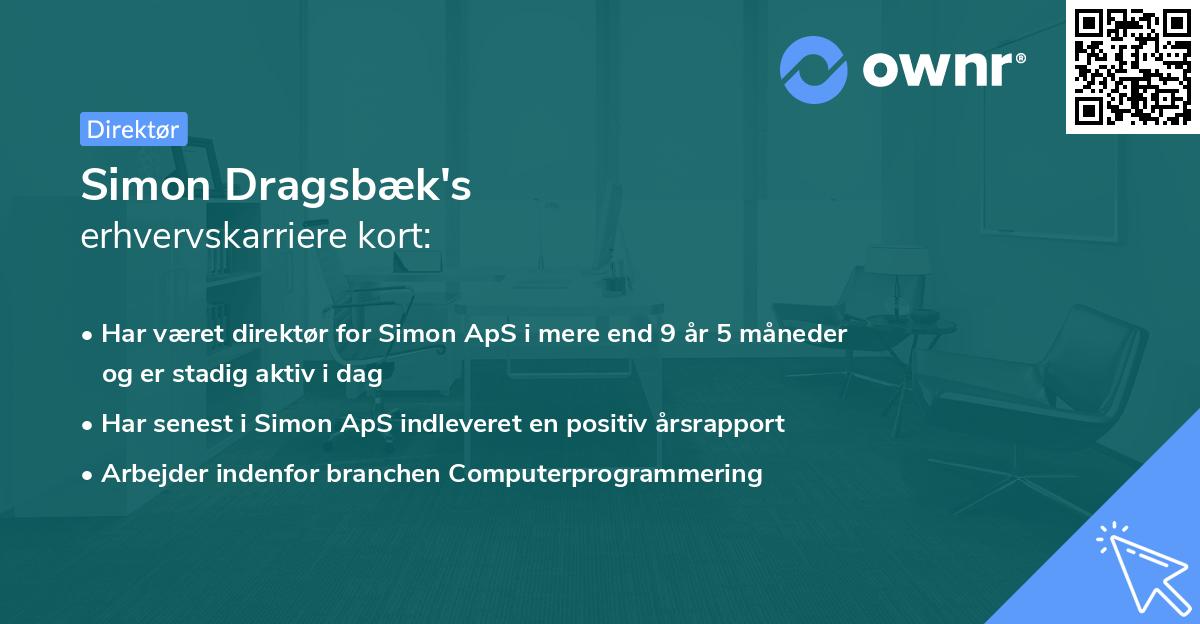 Simon Dragsbæk's erhvervskarriere kort