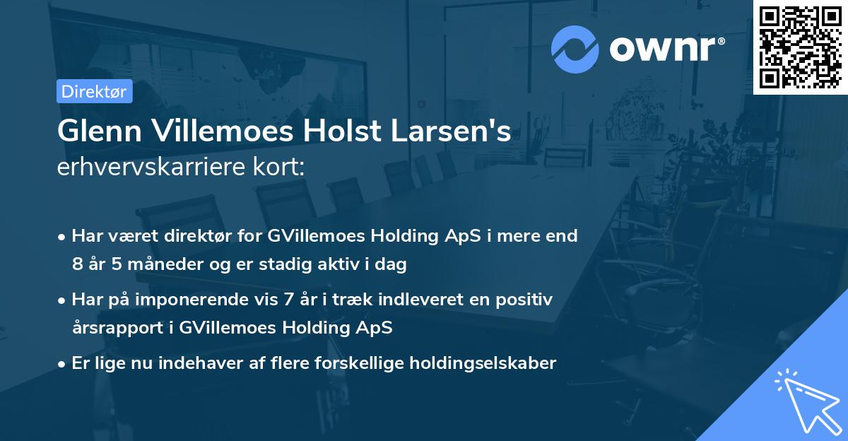 Glenn Villemoes Holst Larsen's erhvervskarriere kort