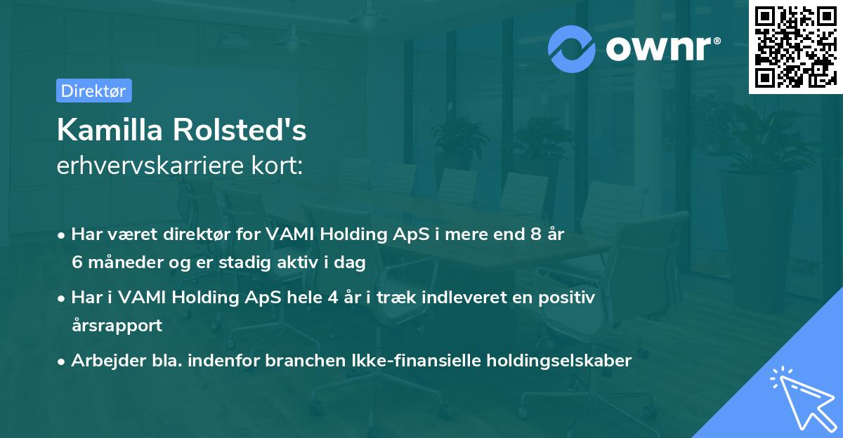 Kamilla Rolsted's erhvervskarriere kort