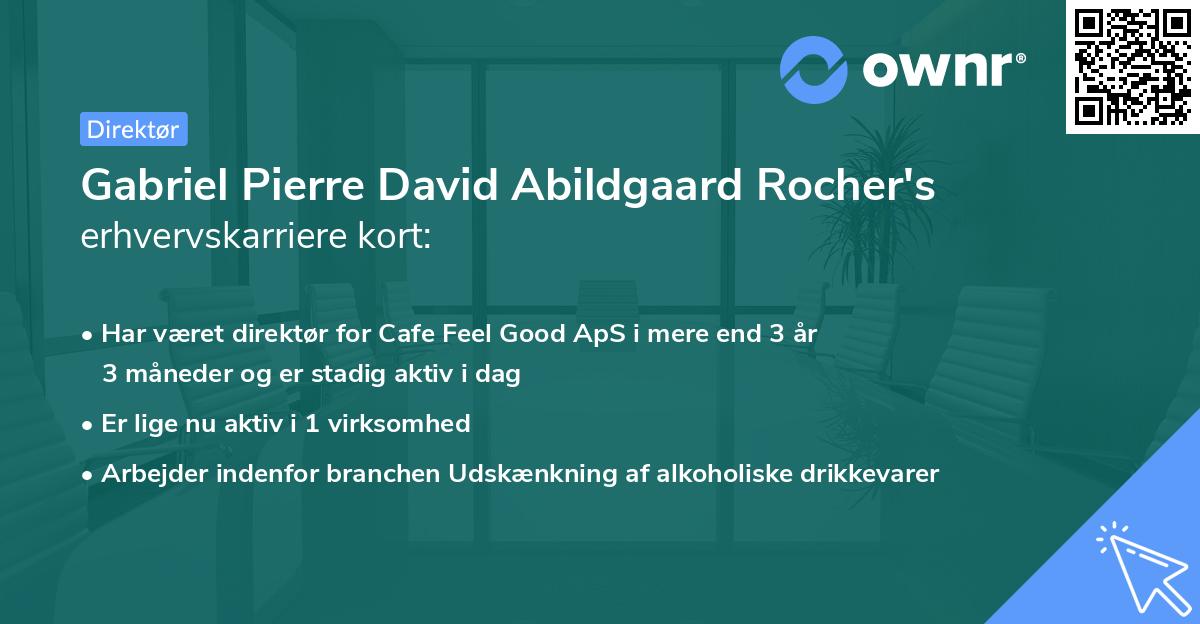 Gabriel Pierre David Abildgaard Rocher's erhvervskarriere kort