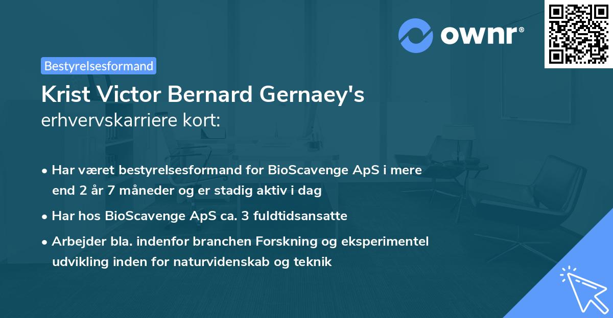 Krist Victor Bernard Gernaey's erhvervskarriere kort