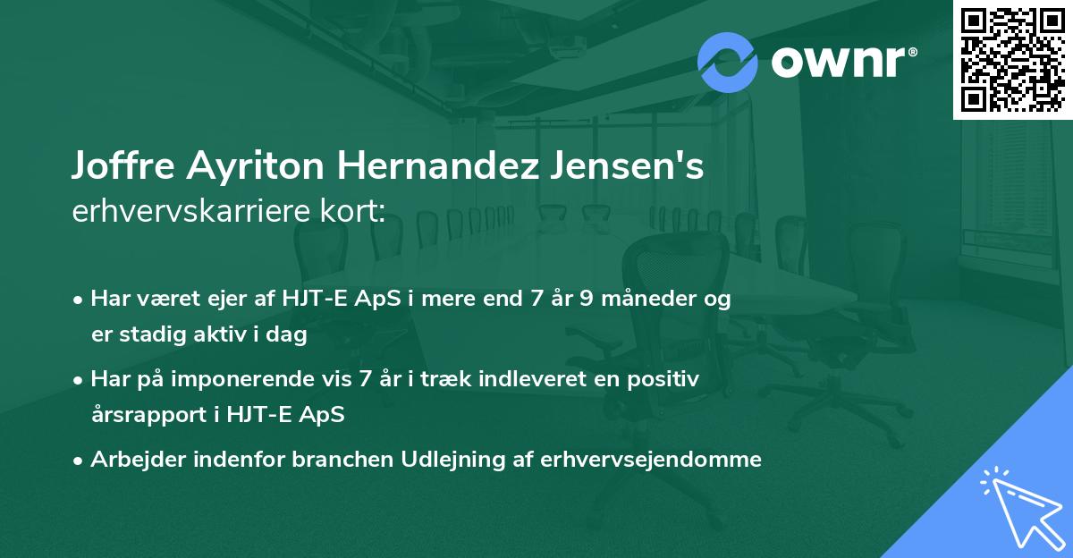 Joffre Ayriton Hernandez Jensen's erhvervskarriere kort