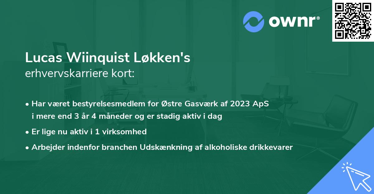 Lucas Wiinquist Løkken's erhvervskarriere kort