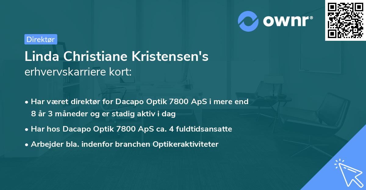 Linda Christiane Kristensen's erhvervskarriere kort