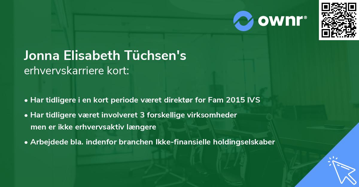 Jonna Elisabeth Tüchsen's erhvervskarriere kort
