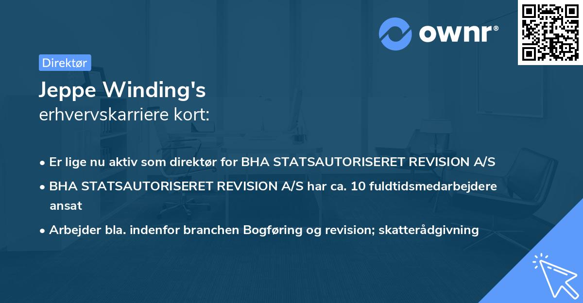 Jeppe Winding's erhvervskarriere kort