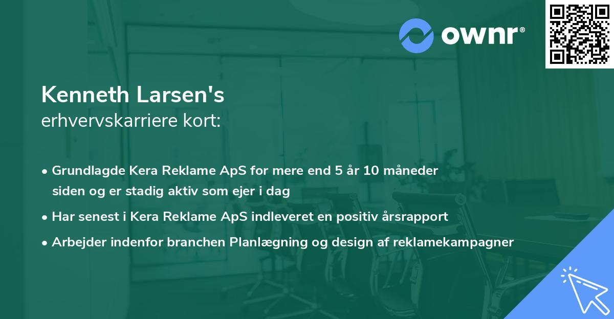 Kenneth Larsen's erhvervskarriere kort