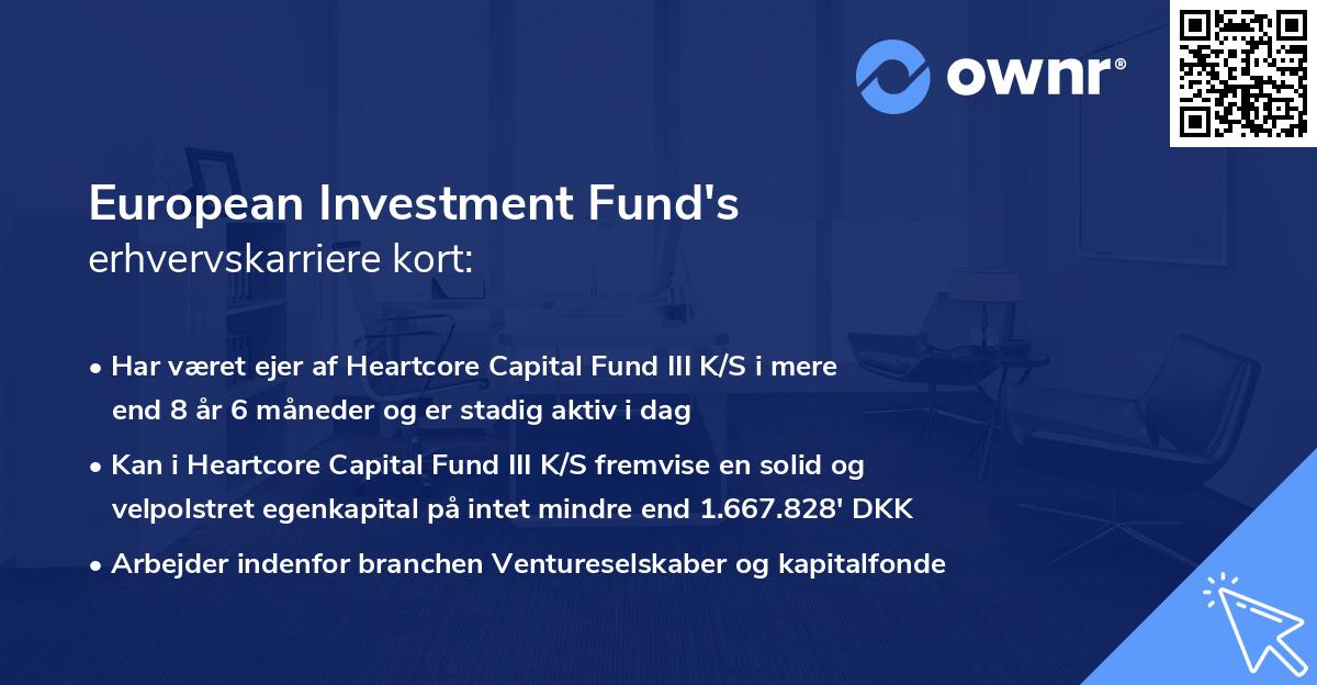 European Investment Fund's erhvervskarriere kort