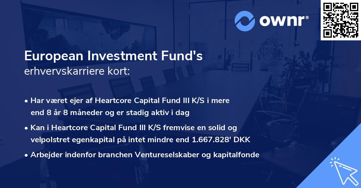 European Investment Fund's erhvervskarriere kort