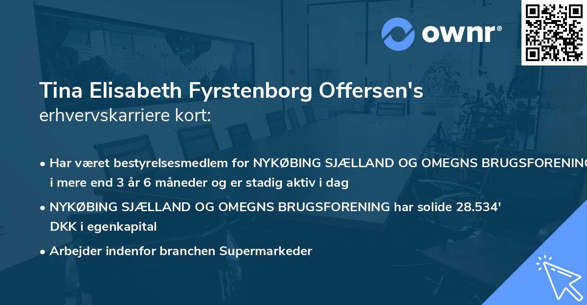 Tina Elisabeth Fyrstenborg Offersen's erhvervskarriere kort